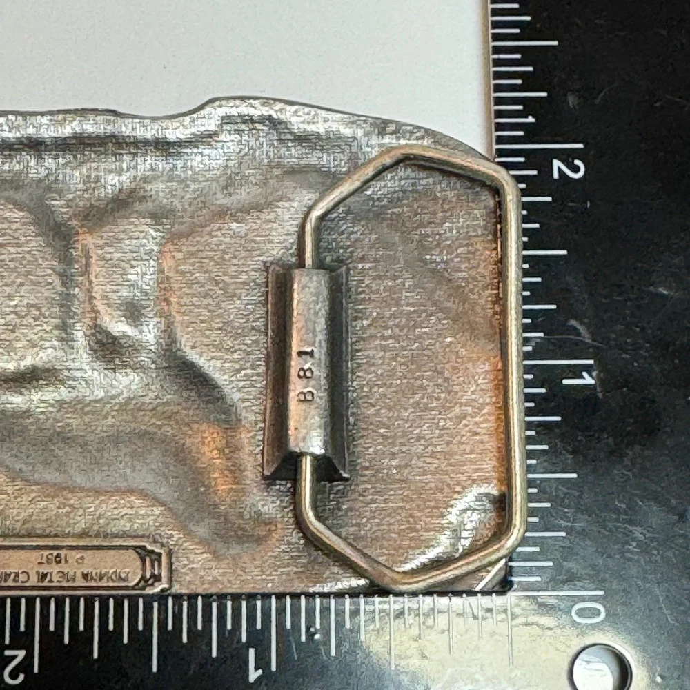 Vintage USA Made Eagle Nest Born Free Belt Buckle Pewter‎ Metal 1987